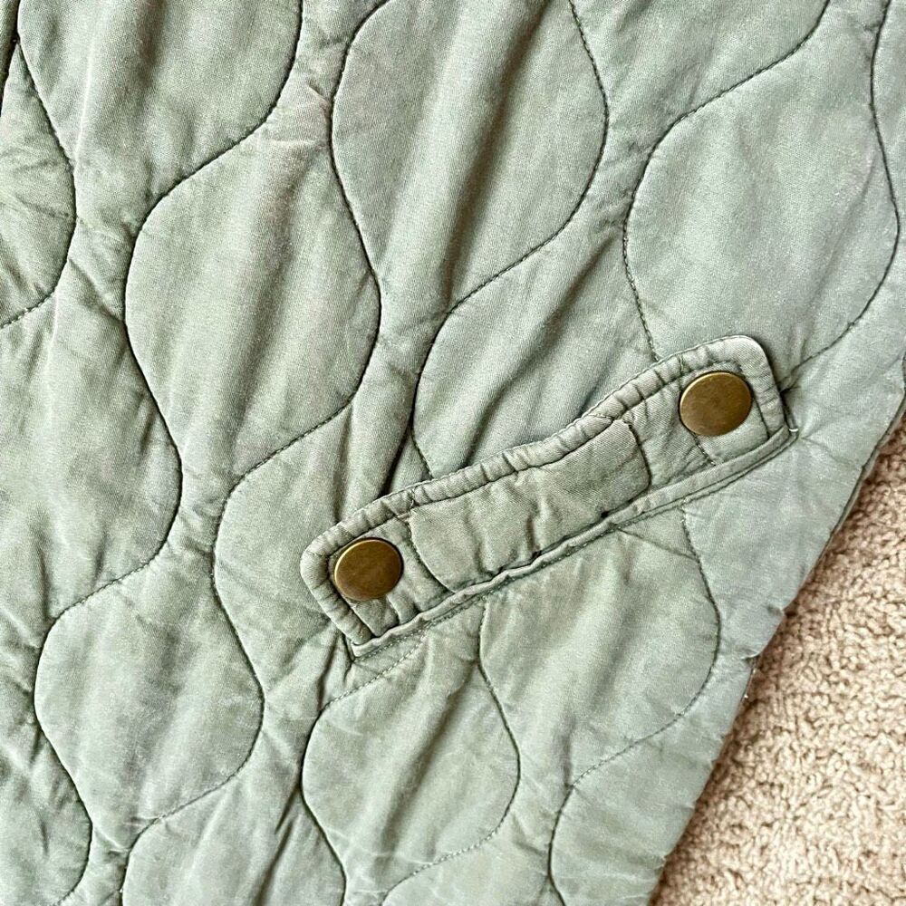 Avec de Filles Quilted Zip Jacket Anthropologie Sage Green Size M - Picture 7 of 13